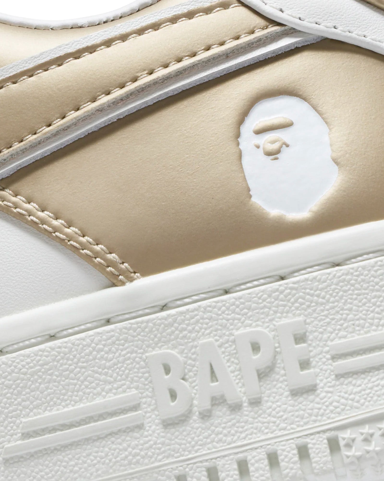 A Bathing APE Bape Sta #4 Gold / White Low Top Sneakers - 2