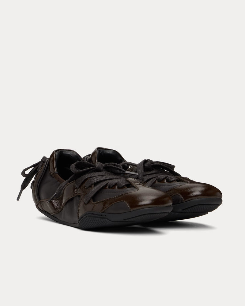 Acne Studios Ballerina Lace-Up Dark Brown Slip On Shoes - 2