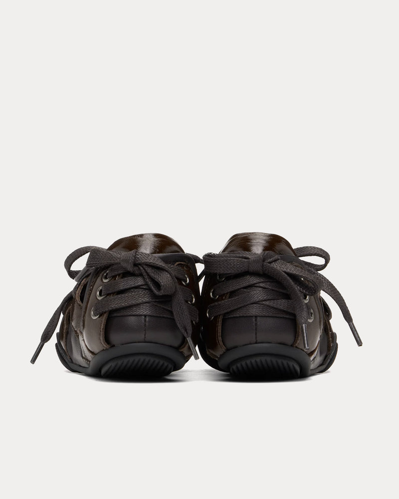 Acne Studios Ballerina Lace-Up Dark Brown Slip On Shoes - 3