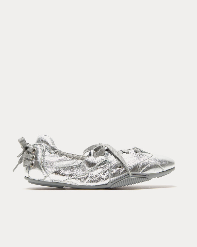 Acne Studios Ballerina Lace-Up Silver / Grey Slip On Shoes - 1