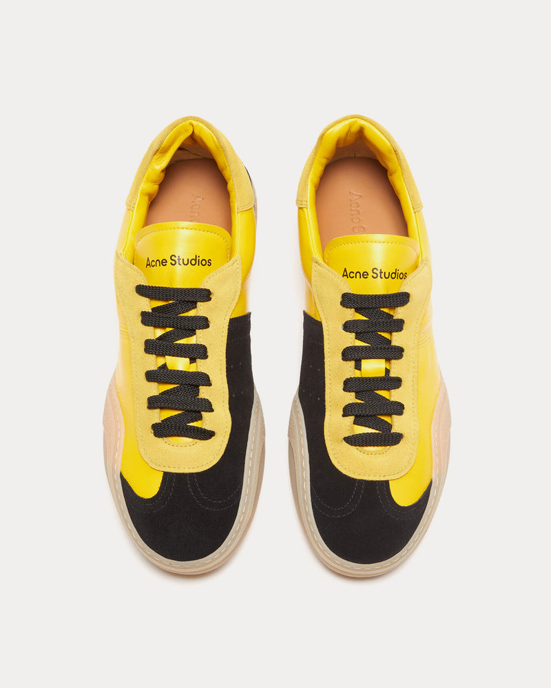 Acne Studios Bars Lace-Up Yellow / Black Low Top Sneakers - 2