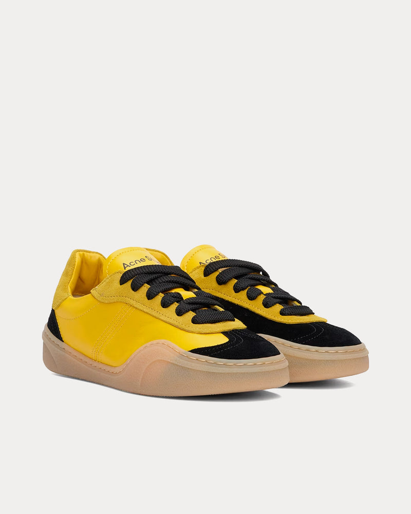 Acne Studios Bars Lace-Up Yellow / Black Low Top Sneakers - 3