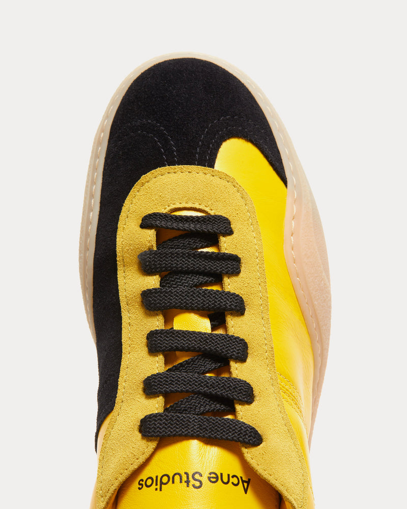 Acne Studios Bars Lace-Up Yellow / Black Low Top Sneakers - 5