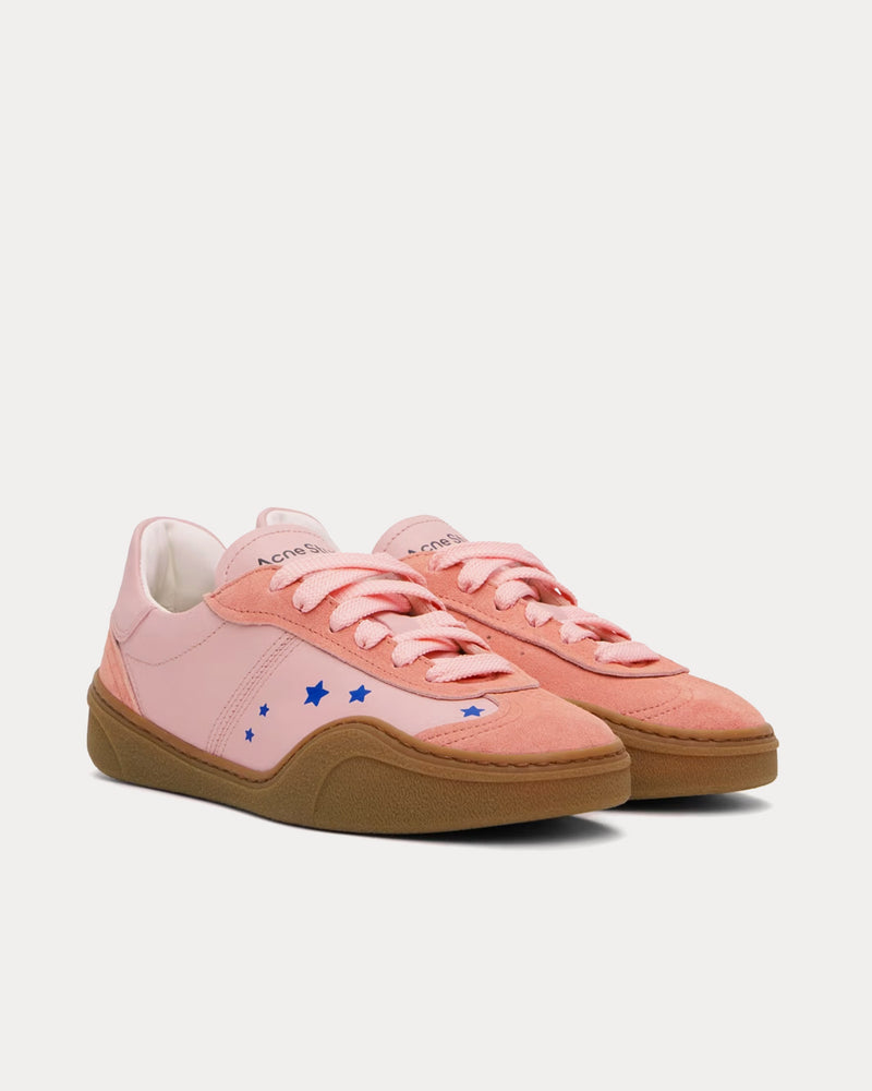 Acne Studios Stars Lace-Up Peach Pink / Brown Low Top Sneakers - 2