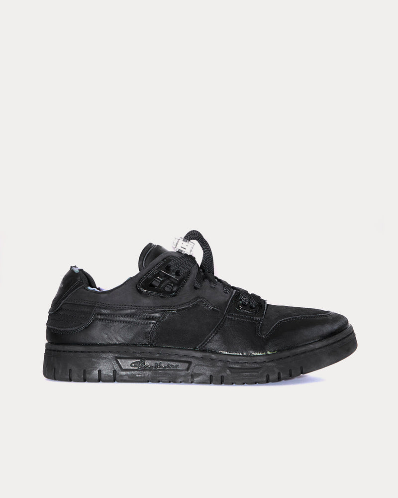 Acne Studios Basketball Destroyed Leather Black Low Top Sneakers - 1