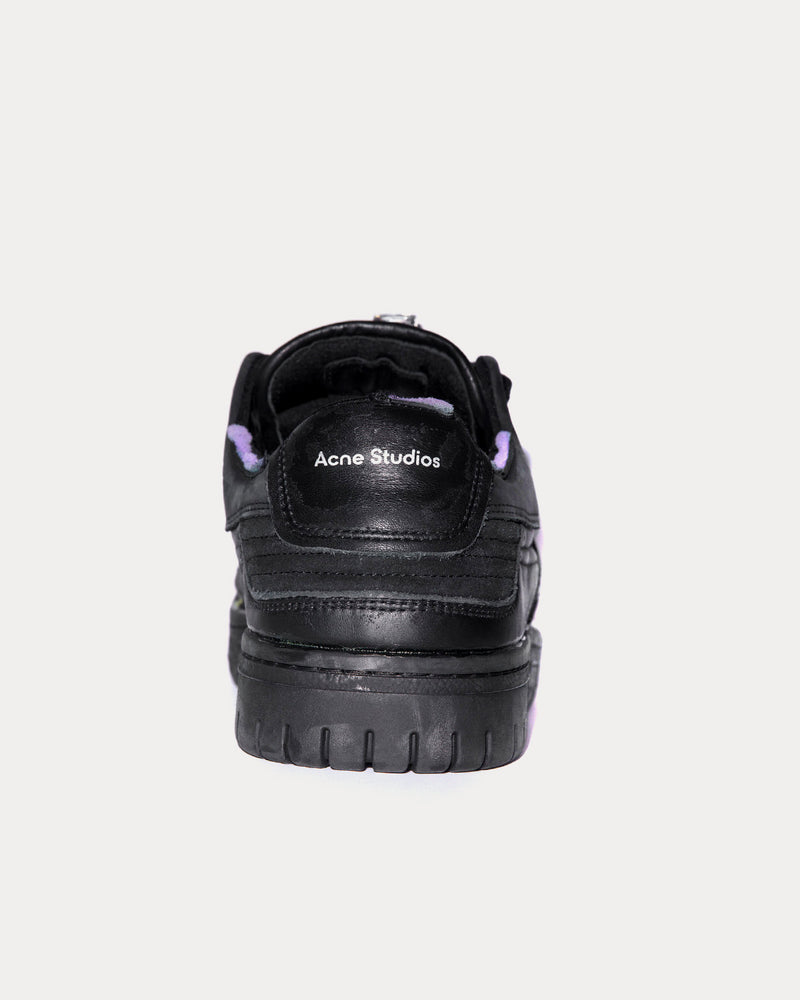 Acne Studios Basketball Destroyed Leather Black Low Top Sneakers - 2