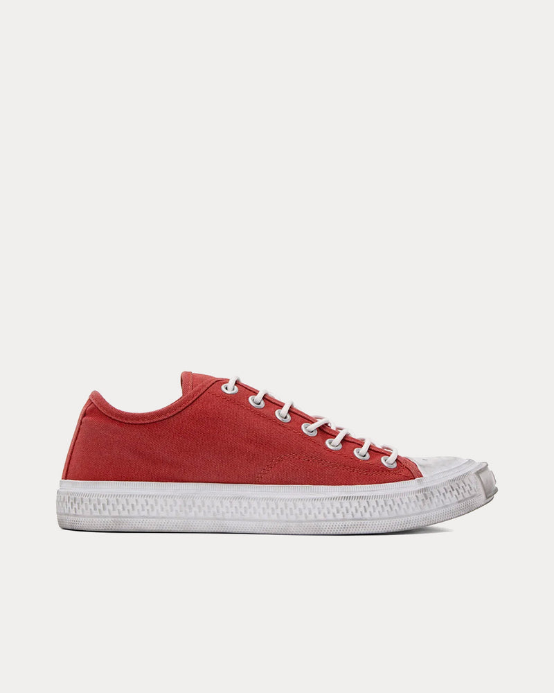 Acne Studios Ballow Tag Canvas Cherry Red Low Top Sneakers - 1