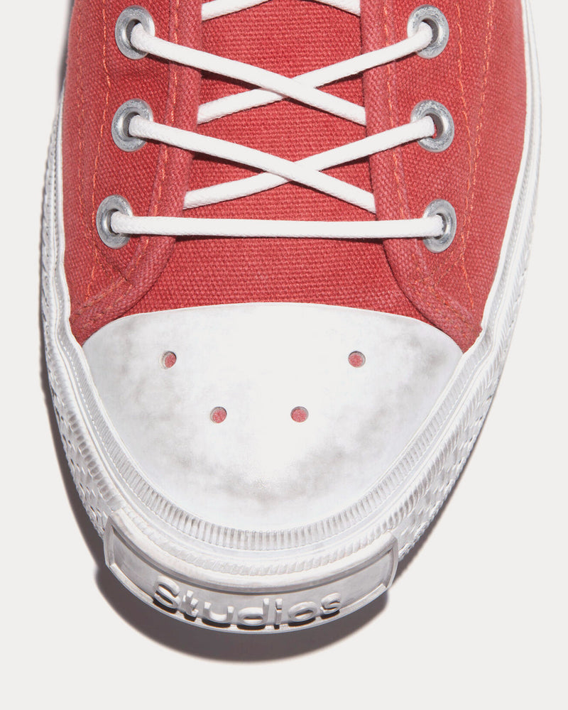 Acne Studios Ballow Tag Canvas Cherry Red Low Top Sneakers - 2