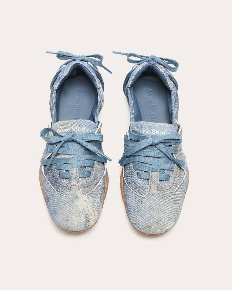 Acne Studios Ballerina Lace-Up Blue Slip On Shoes - 2