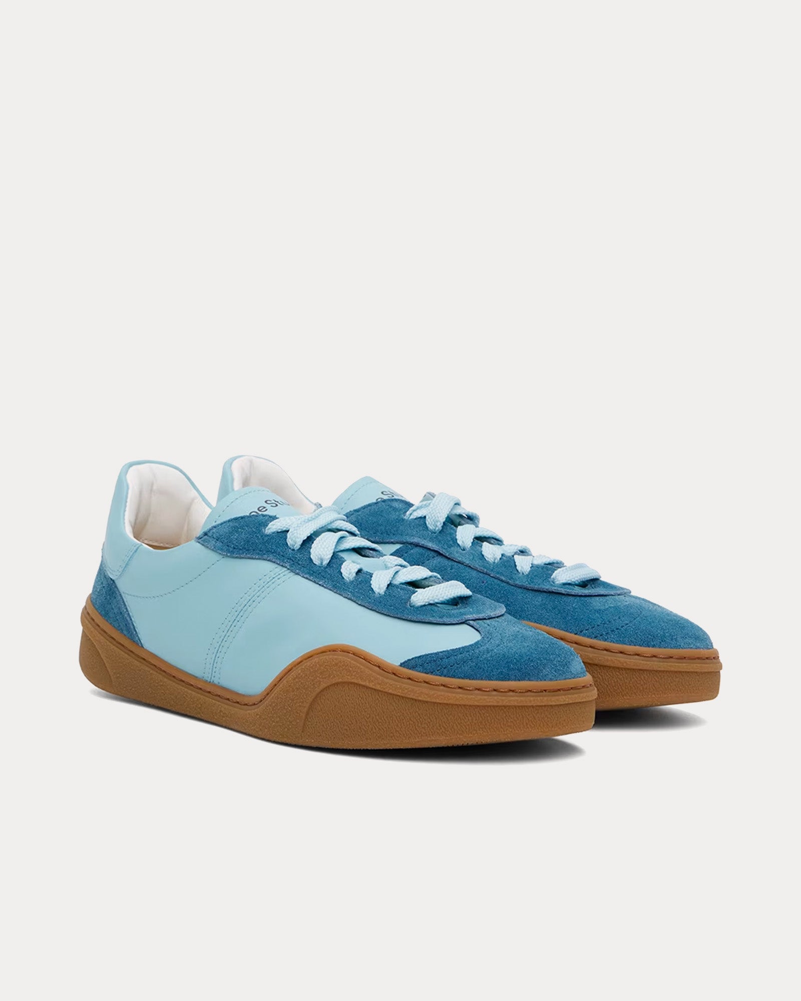 Acne Studios Bars Lace-Up Light Blue / Brown Low Top Sneakers - 2