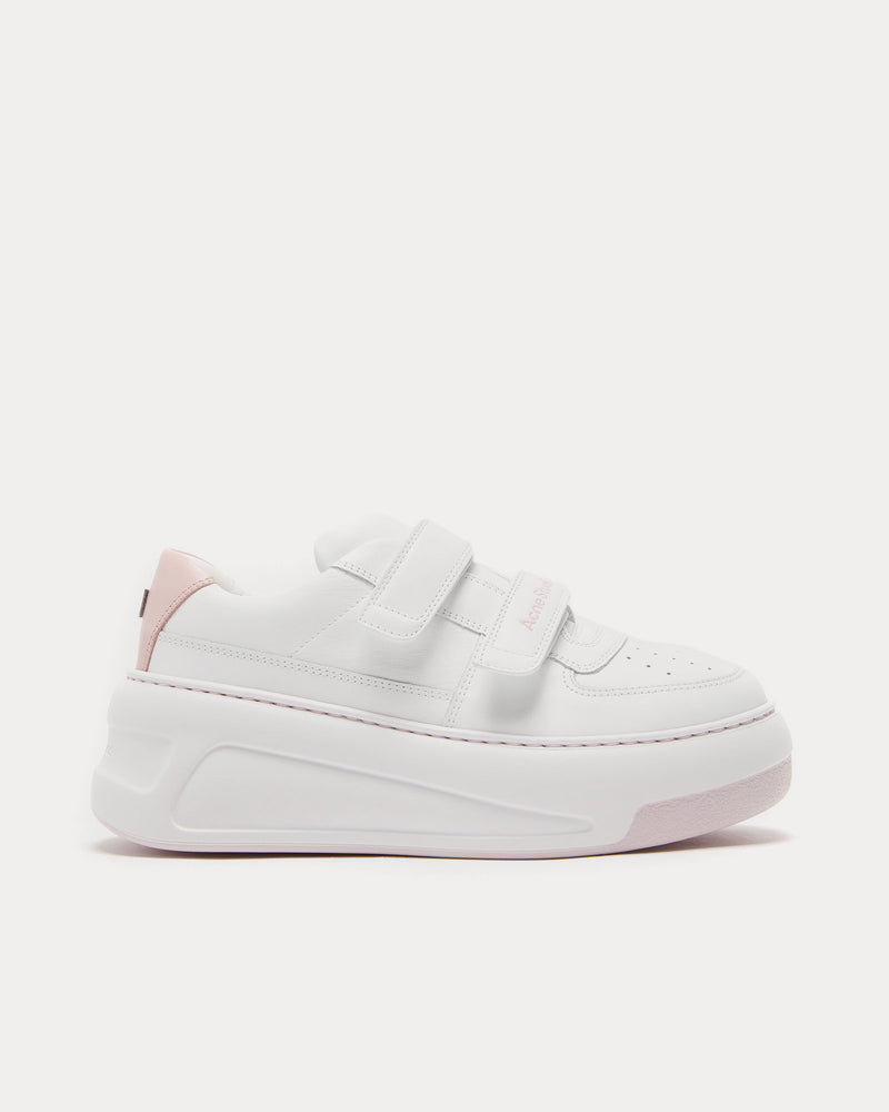 Acne Studios Steffey U Friend Raise Platform Velcro Strap Optic White / Pink Low Top Sneakers - 1