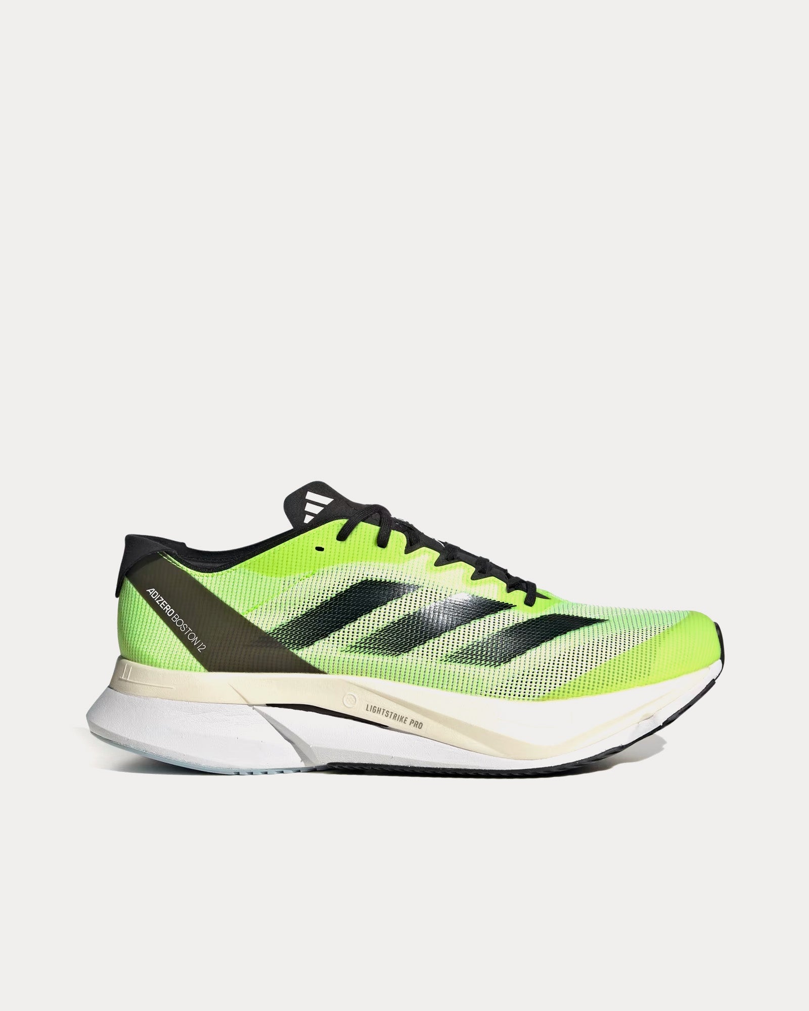 Adidas Boston 12 Cloud White / Core Black / Lucid Lemon Running Shoes - 1