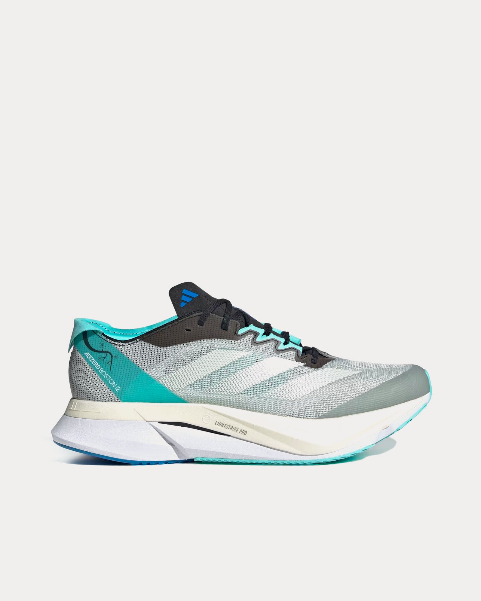 Adidas Boston 12 Wonder Silver / Zero Metallic / Flash Aqua Running Shoes - 1