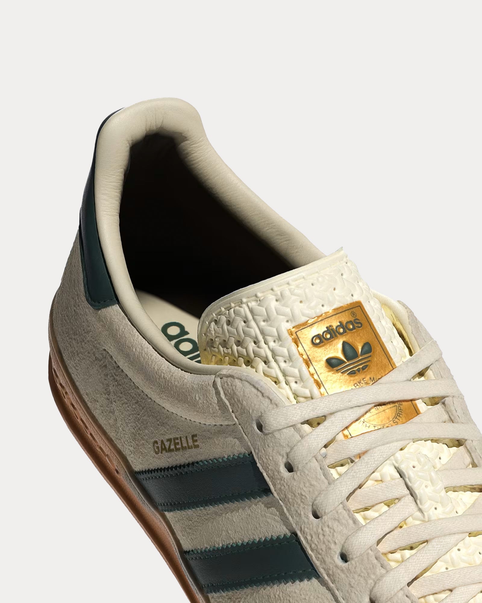 Adidas Gazelle Indoors Cream White / Collegiate Green / Gum Low Top Sneakers - 3