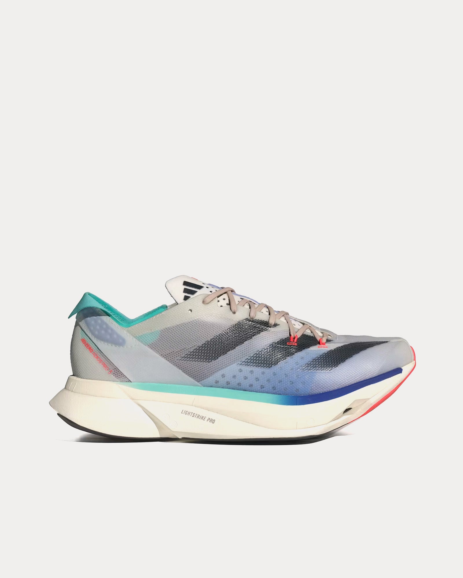 Adidas Adios Pro 3 Off White / Aurora Ink / Flash Aqua Running Shoes - 1