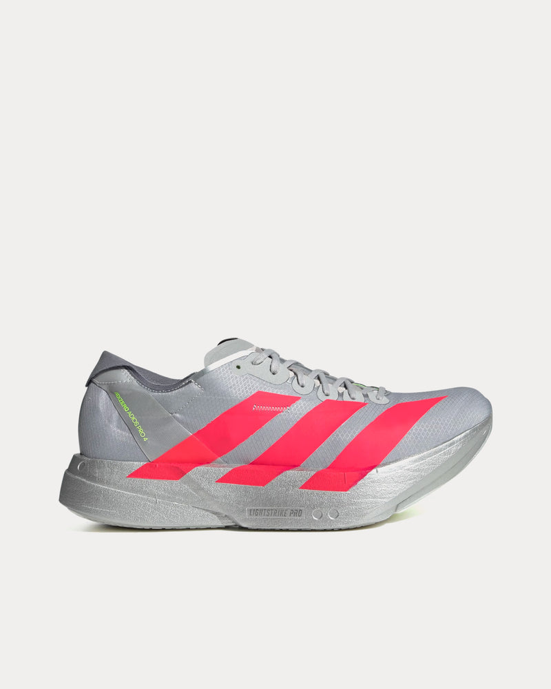 Adidas Adizero Adios Pro 4 Silver Metallic / Lucid Red / Grey Running Shoes - 1