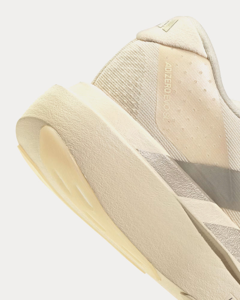 Adidas Adizero EVO SL Wonder White / Cyber Metallic / Warm Vanilla Running Shoes - 4