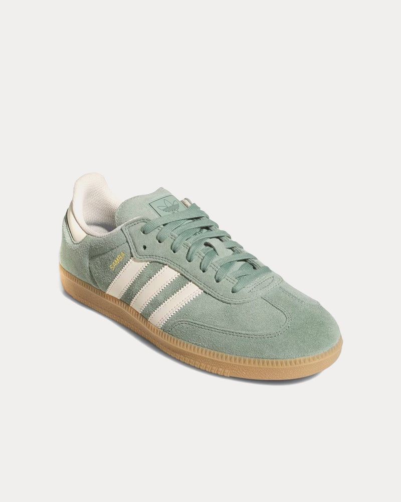 Adidas Samba Silver Green / Wonder White / Gold Metallic Low Top Sneakers - 3