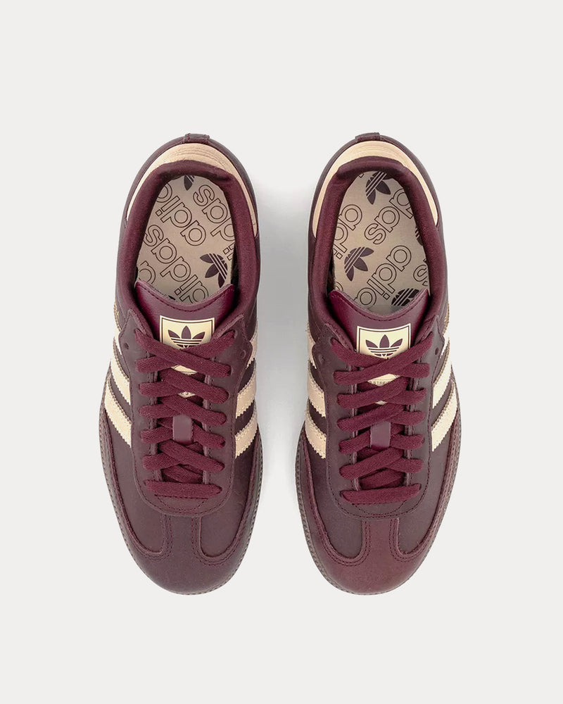 Adidas Samba OG Maroon / Crystal Sand / Gold Metallic Low Top Sneakers - 2