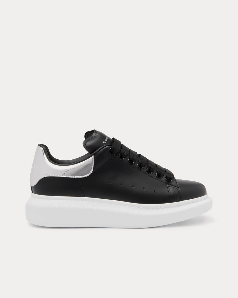 Alexander McQueen Oversized Leather Black / Silver Low Top Sneakers - 1