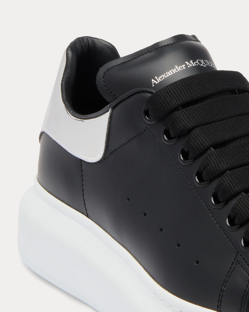 Alexander McQueen Oversized Leather Black / Silver Low Top Sneakers - 4