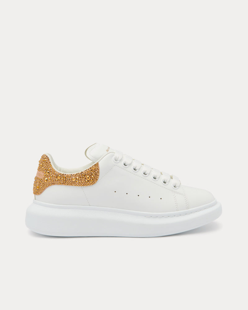 Alexander McQueen Oversized with Crystal Embellished Heel White / Camel Low Top Sneakers - 1