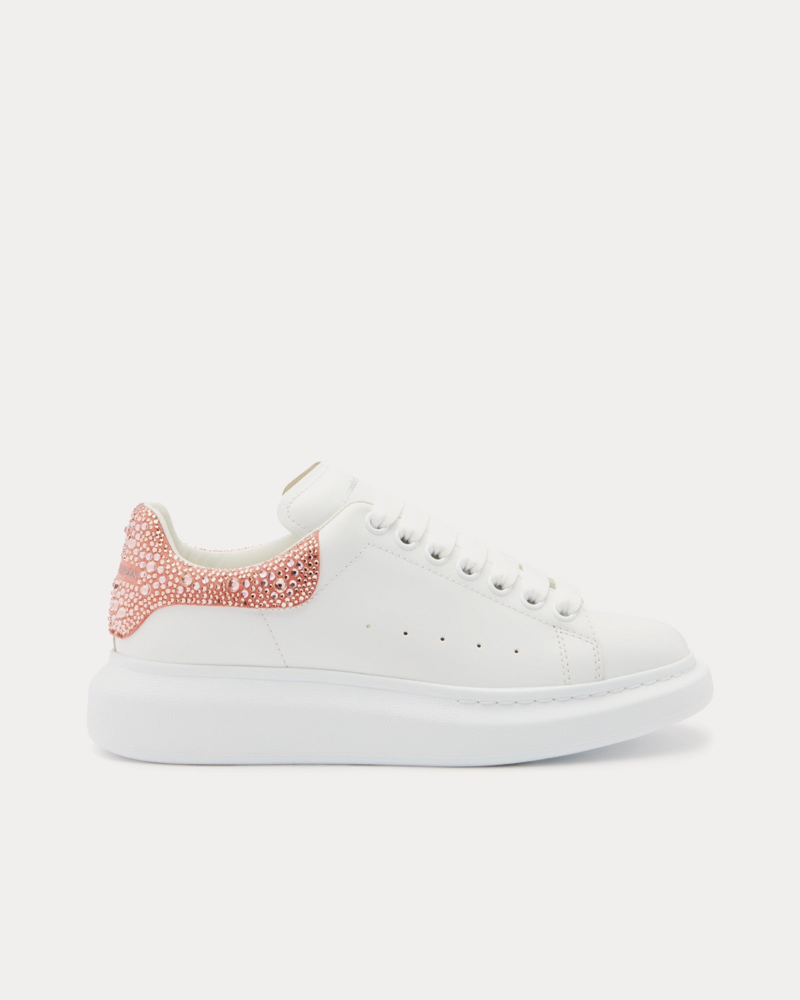 Alexander McQueen Oversized with Crystal Embellished Heel White / Clay Low Top Sneakers - 1