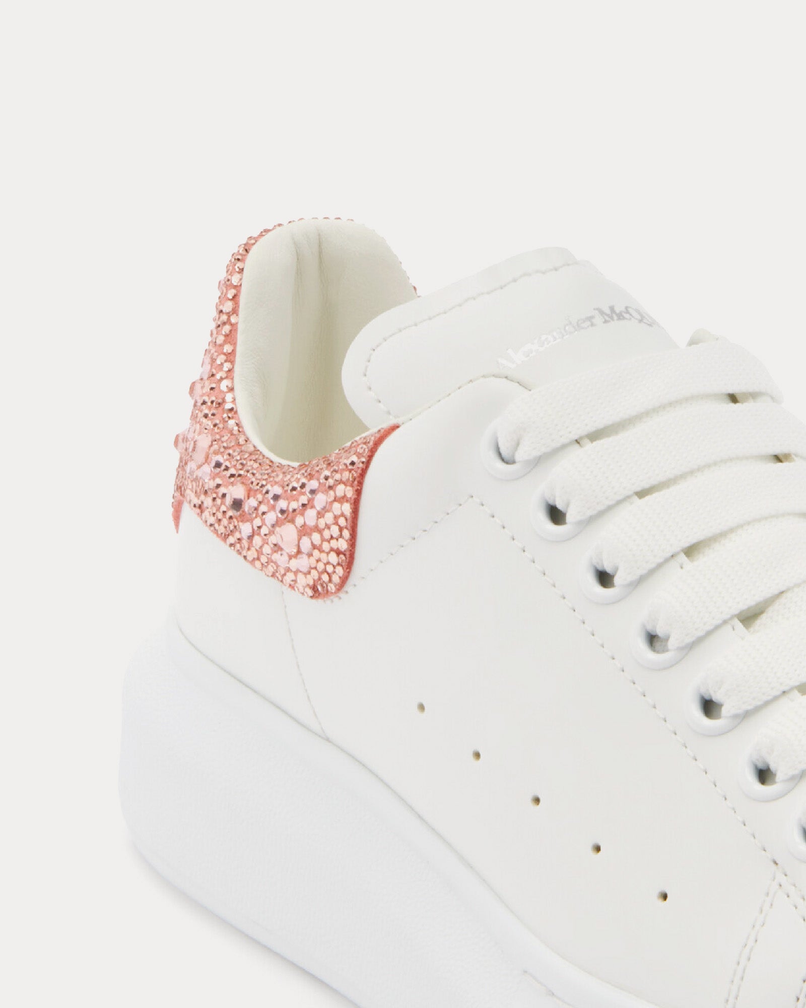 Alexander McQueen Oversized with Crystal Embellished Heel White / Clay Low Top Sneakers - 4