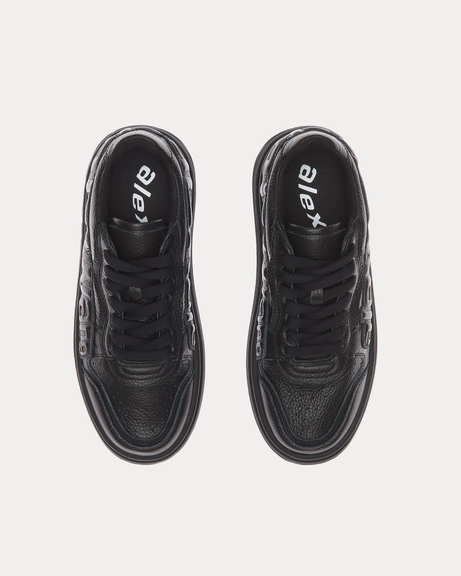 Alexander Wang Puff Pebble Leather with Logo Black Low Top Sneakers - 2