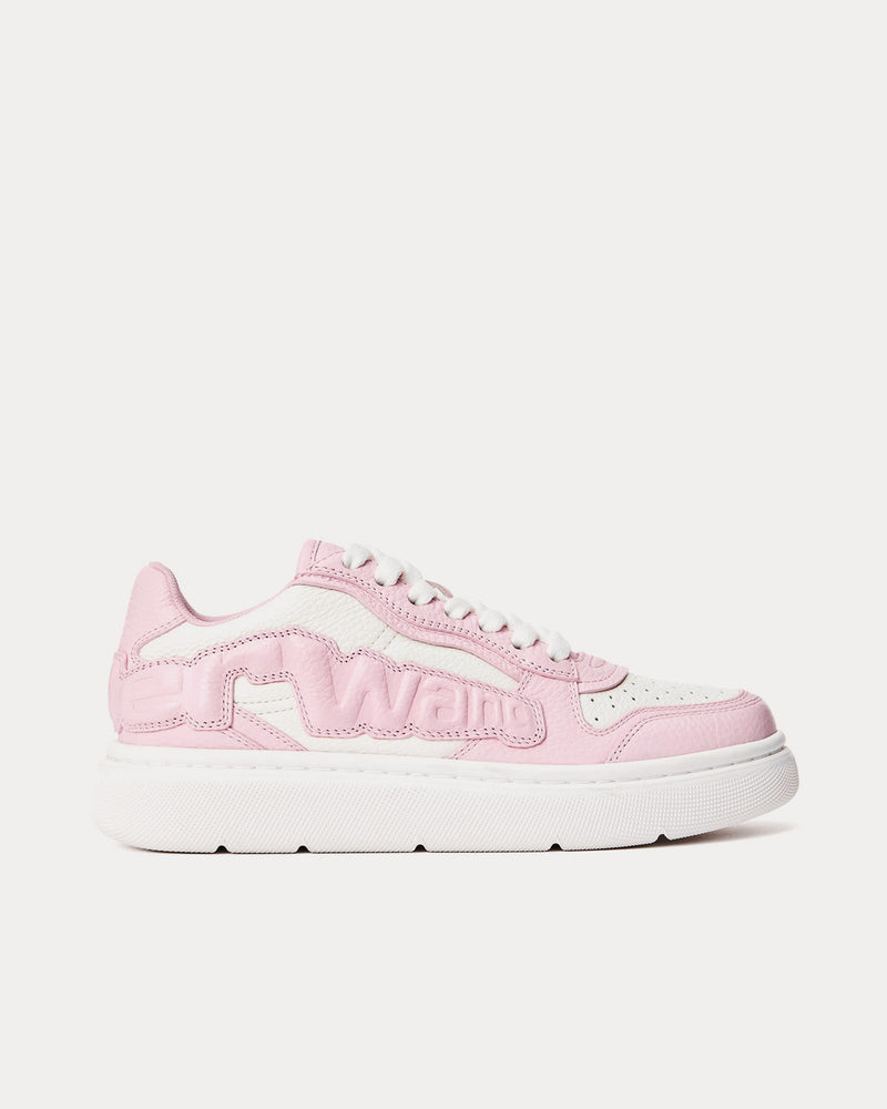 Alexander Wang Puff Pebble Leather with Logo Pink Low Top Sneakers - 1