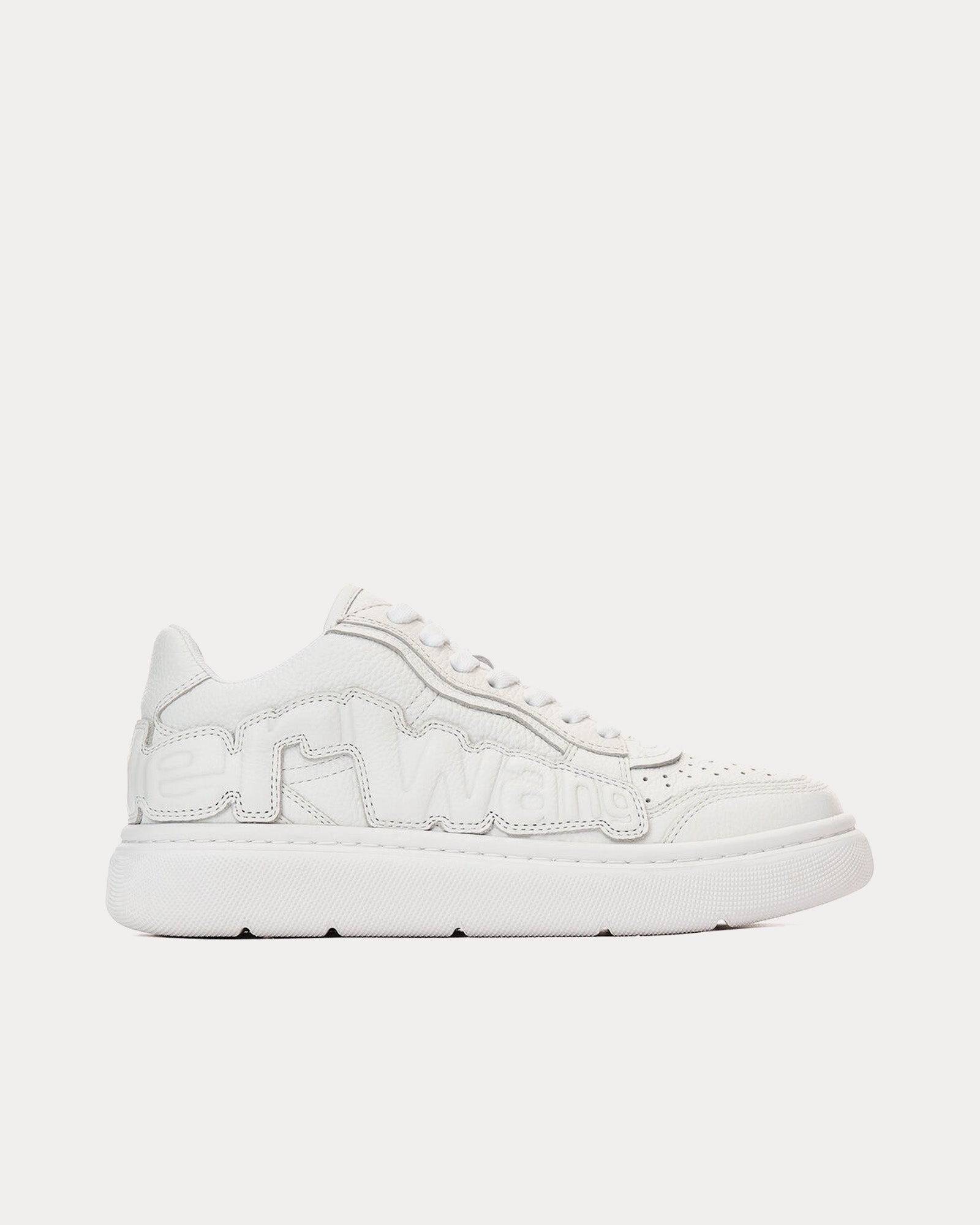 Alexander Wang Puff Pebble Leather with Logo White Low Top Sneakers - 1