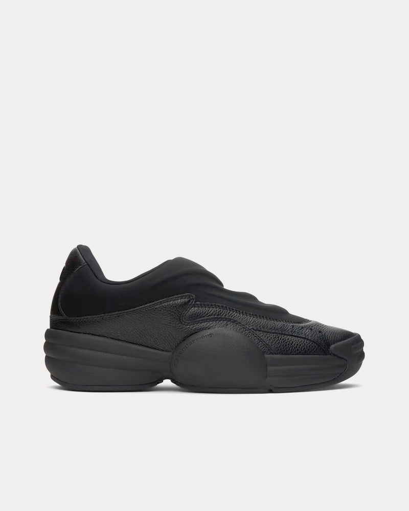 Alexander Wang AW Hoop Pebble Leather Black Slip On Sneakers - 1