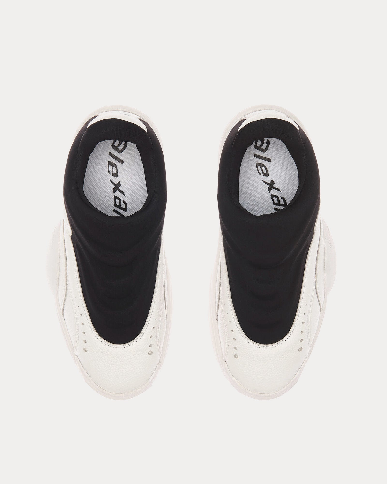 Alexander Wang AW Hoop Pebble Leather White / Black Slip On Sneakers - 2