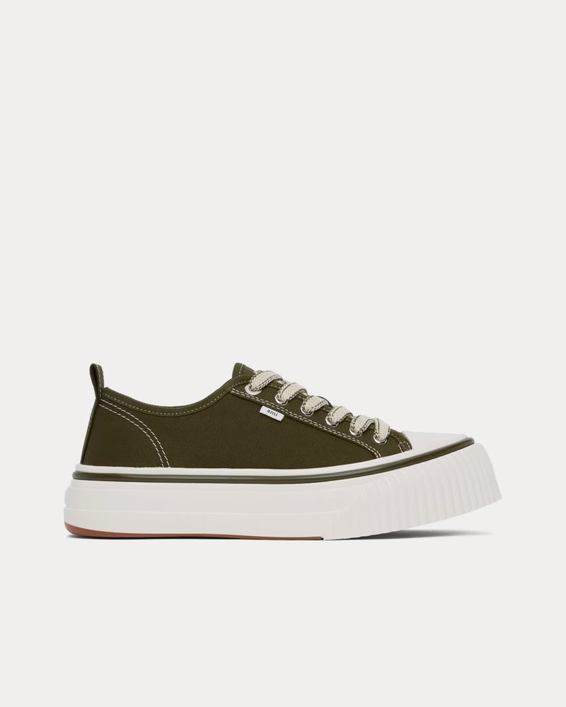 Ami Paris 1980 Canvas Olive Foncé / White Low Top Sneakers - 1