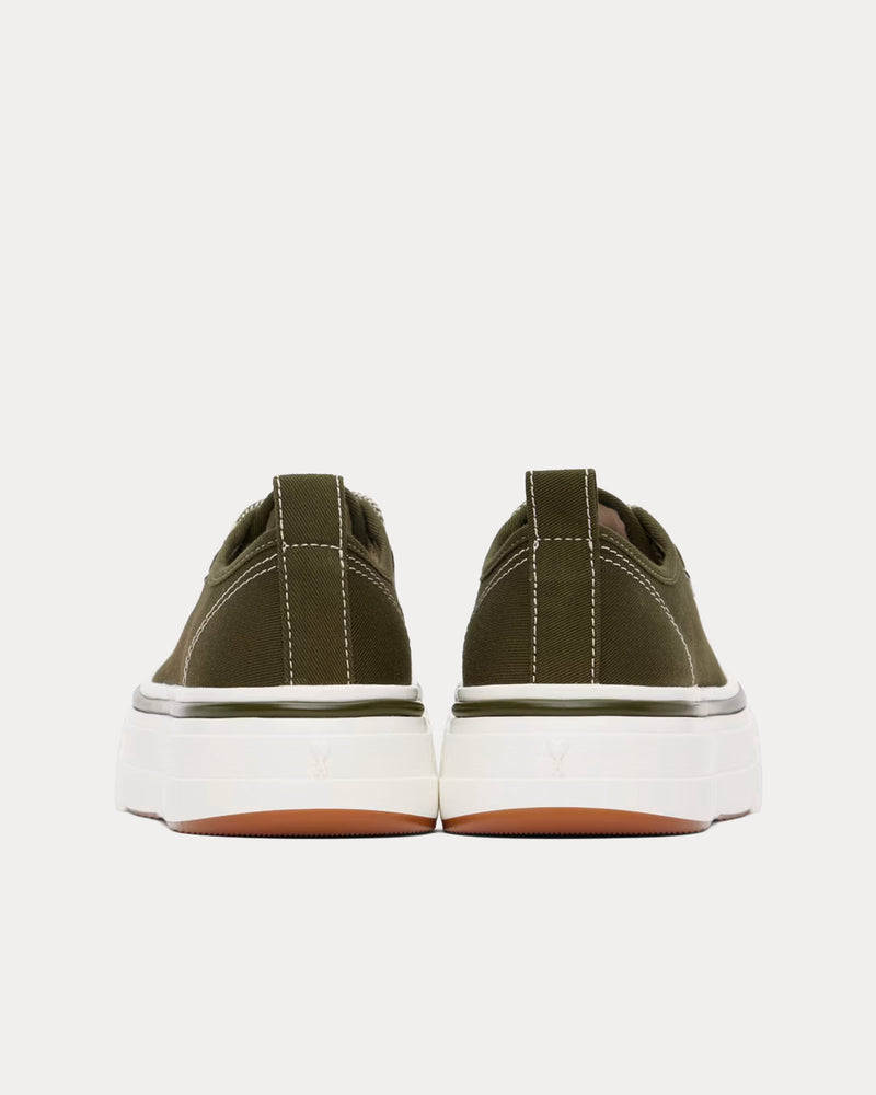 Ami Paris 1980 Canvas Olive Foncé / White Low Top Sneakers - 3