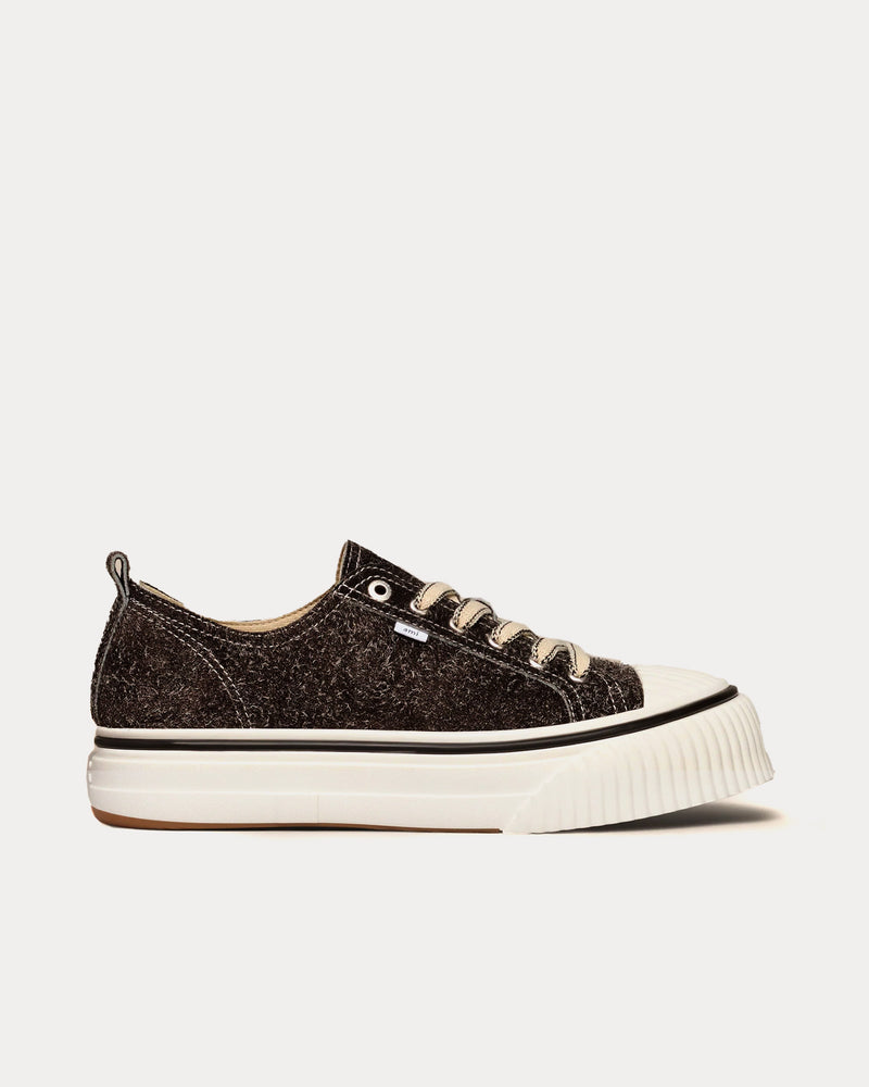 Ami Paris SN1980 Brushed Suede Dark Coffee Low Top Sneakers - 1