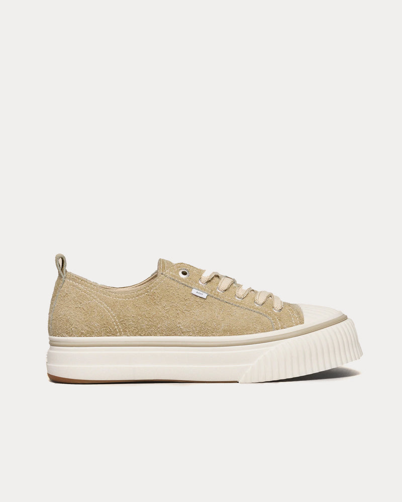 Ami Paris SN1980 Brushed Suede Sand Low Top Sneakers - 1