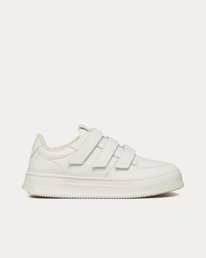 Ami Paris New Velcro Arcade Leather White Low Top Sneakers - 1