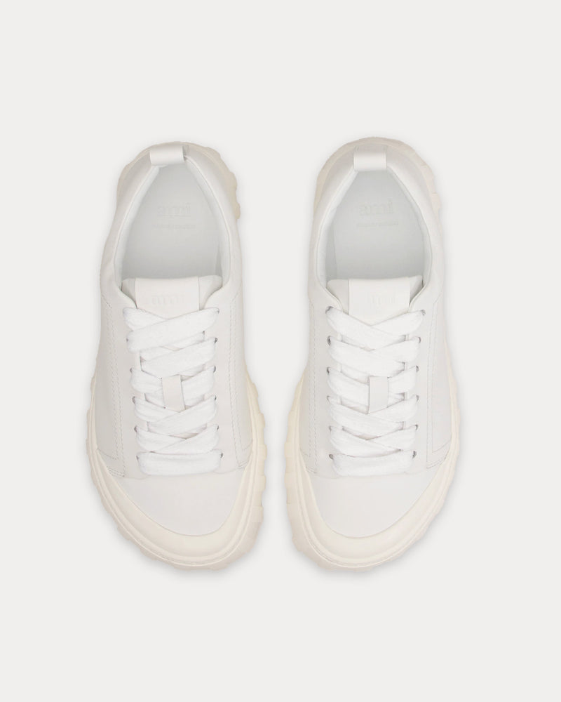 Ami Paris Tempo Smooth Leather White Low Top Sneakers - 2