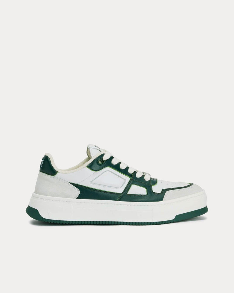 Ami Paris Arcade Leather Bottle Green / White Low Top Sneakers - 1