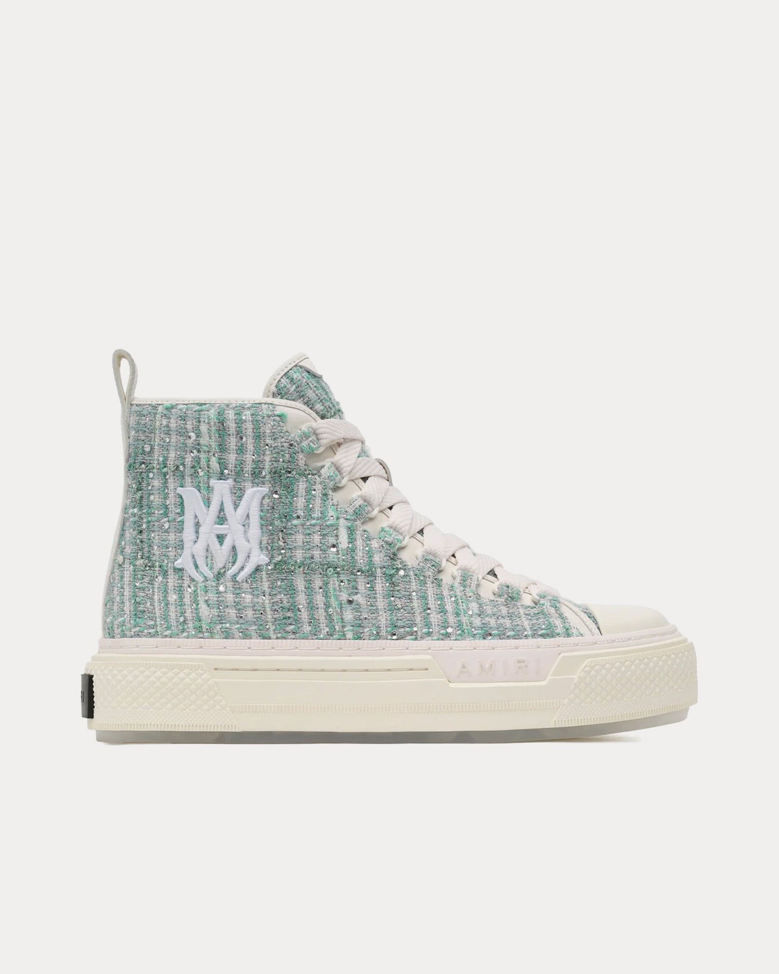 AMIRI MA Court Boucle Crystal Grey High Top Sneakers - 1