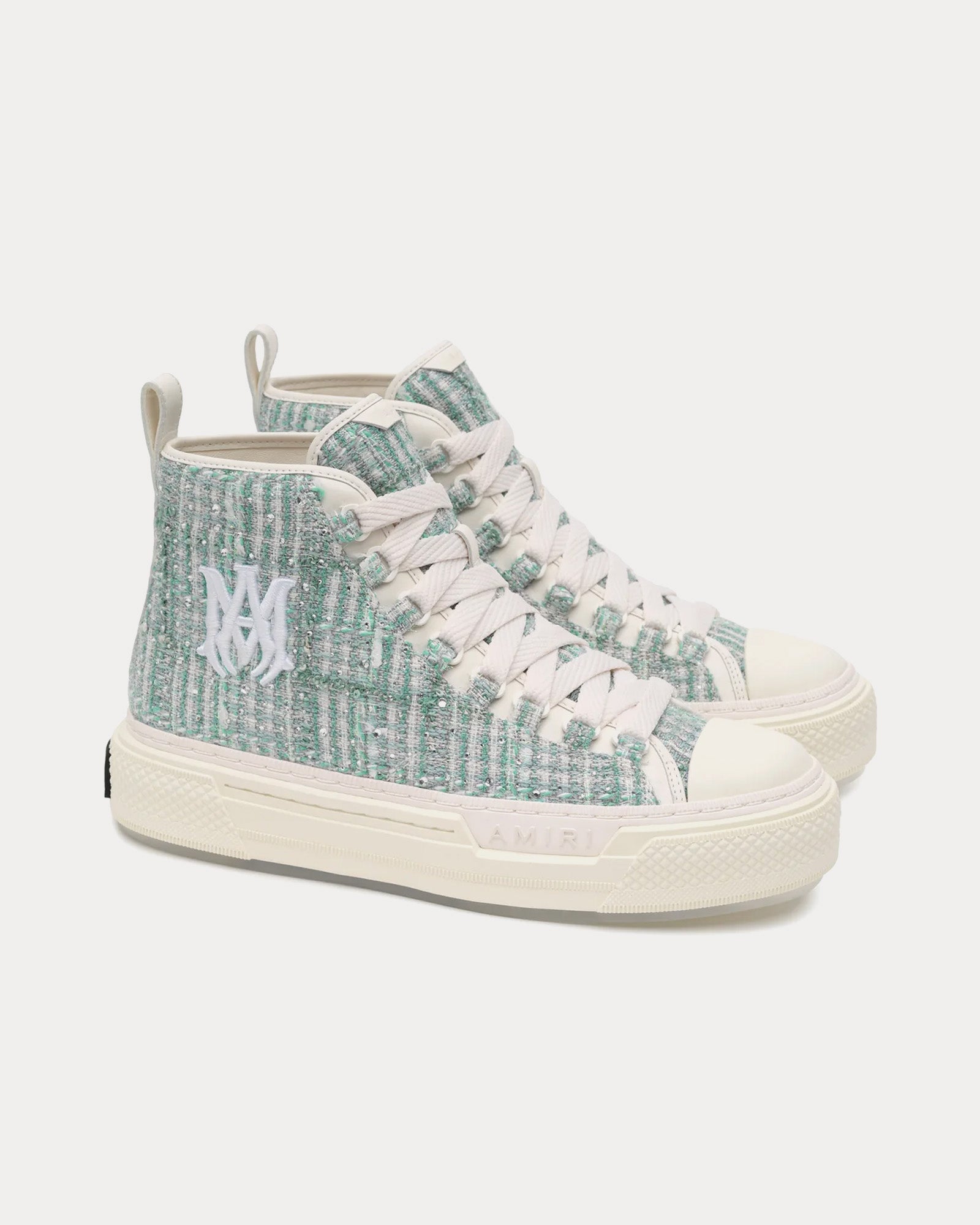 AMIRI MA Court Boucle Crystal Grey High Top Sneakers - 2