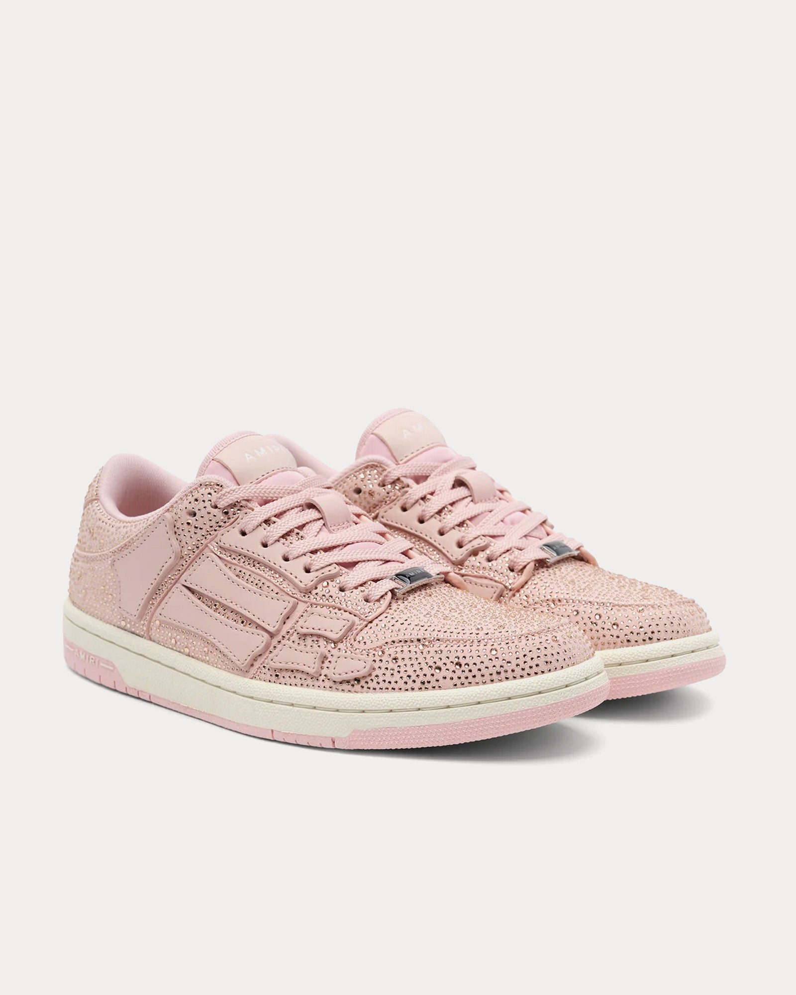 AMIRI Crystal Skel-Top Pink Low Top Sneakers - 2