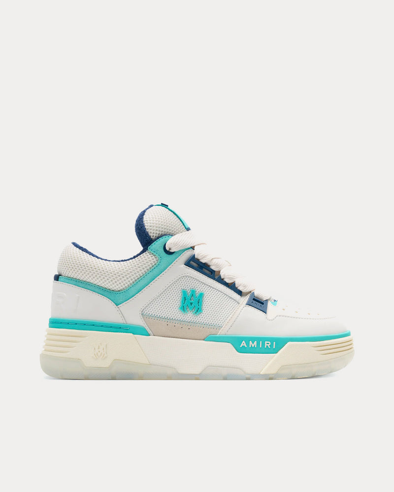 AMIRI MA-1 White / Aqua Low Top Sneakers - 1