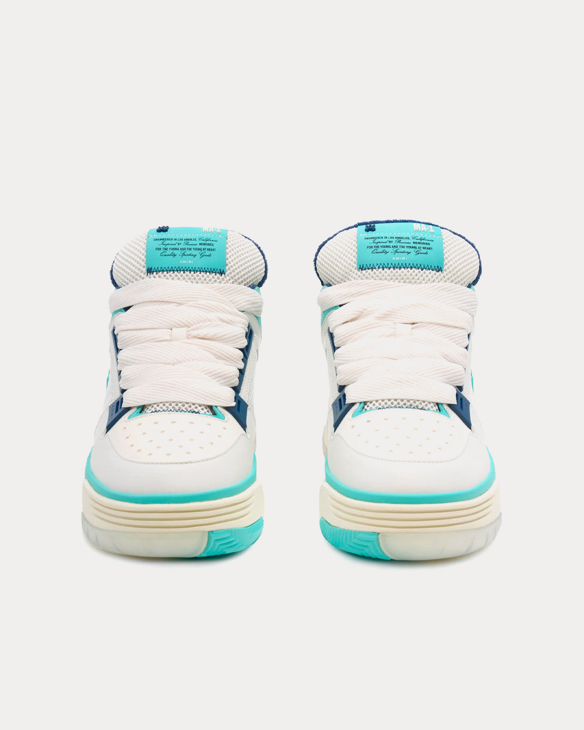 AMIRI MA-1 White / Aqua Low Top Sneakers - 2