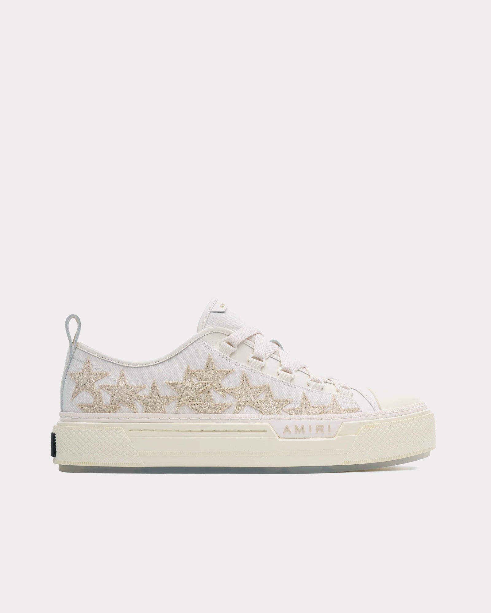 AMIRI Stars Court Glitter White / Alabaster Low Top Sneakers - 1