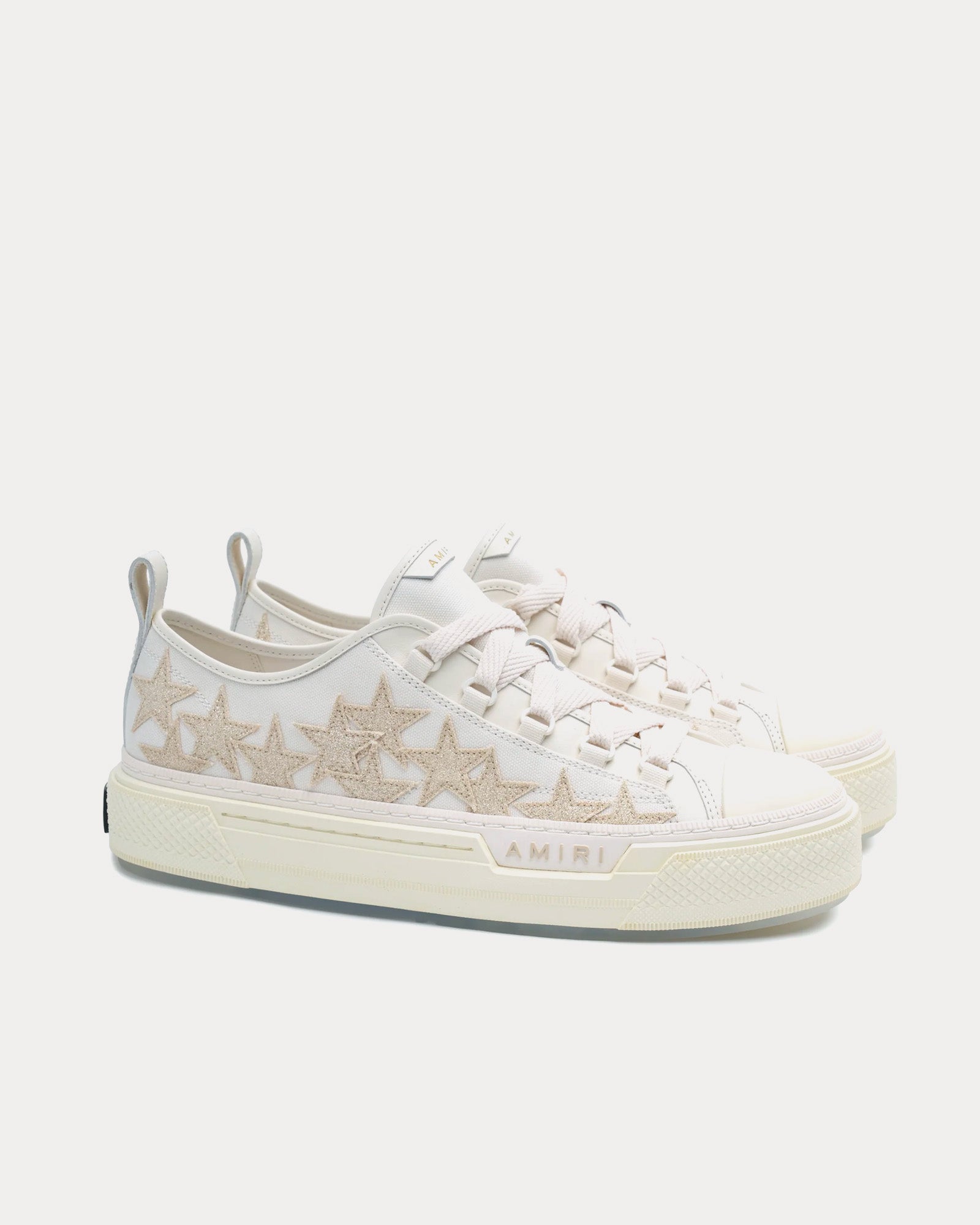 AMIRI Stars Court Glitter White / Alabaster Low Top Sneakers - 3