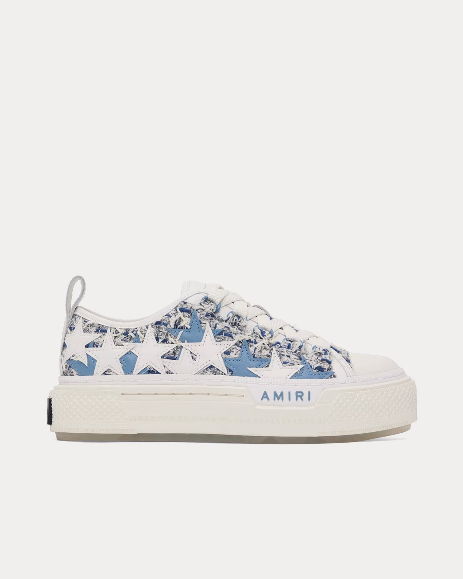 AMIRI Stars Court Boucle White / Blue Low Top Sneakers - 1