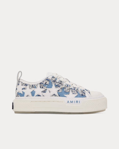 AMIRI Stars Court Boucle White / Blue Low Top Sneakers