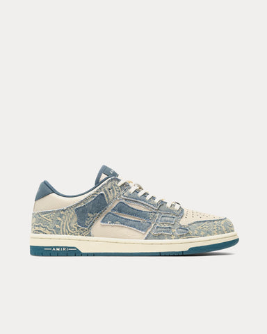 AMIRI Bandana Jacquard Skel-Top Natural / Denim Low Top Sneakers